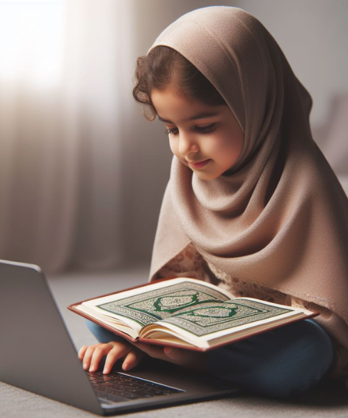 muslim girl learning Quran