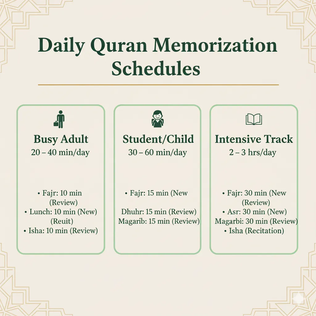 inforgraphics showing Quran shedule.