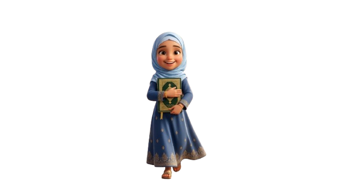 Muslim girl holding Quran for Islamic education